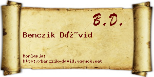 Benczik Dávid névjegykártya