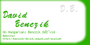 david benczik business card